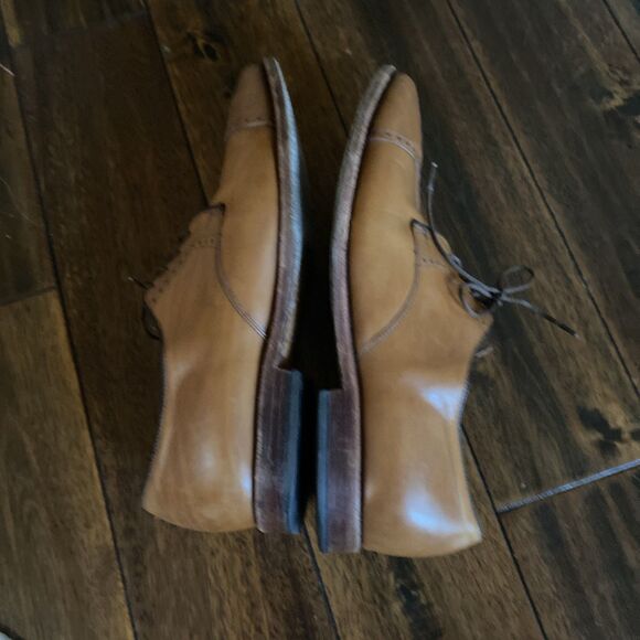 Allen Edmonds Clifton Oxford Brogue Cap-Toe Men Shoes Leather Honey Brown 12-D main image 8